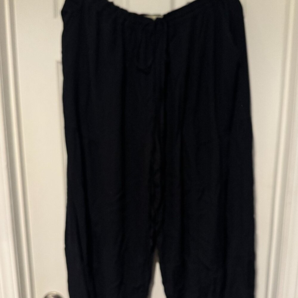 GUC PLUS SIZE LOTUS TRADERS CLOTHING 3XL/4XL LOOSE DRAWSTRING HAREM PANTS BLACK